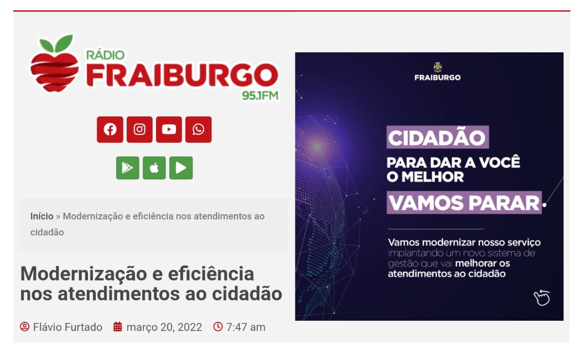 print materia da modernizacao digital em Fraiburgo com tecnologia IPM